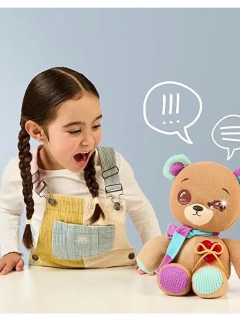THREADY BEAR Plush Interactive Light-Up Heart Bear Toy